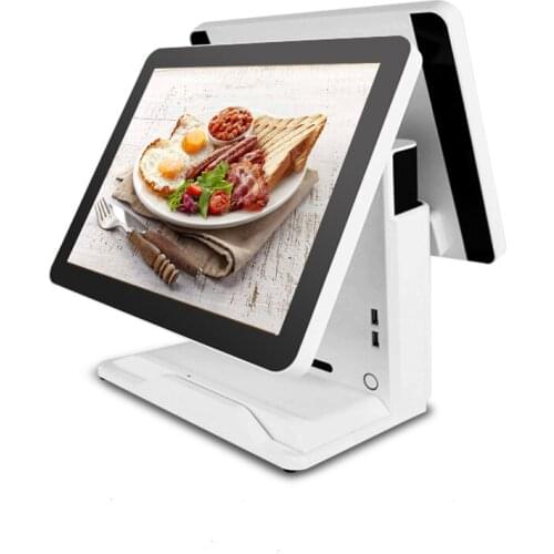 Dual 15 inch screen Point of sale Capacitive touch EPos Systems Commercial EPOS Terminal For Retail
