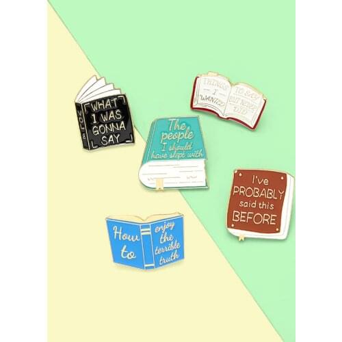 Magic Book Enamel Pin Custom Memes Books Brooches for Women Bag Clothes Lapel Pins Badge Introverts Jewelry Gift Wholesale