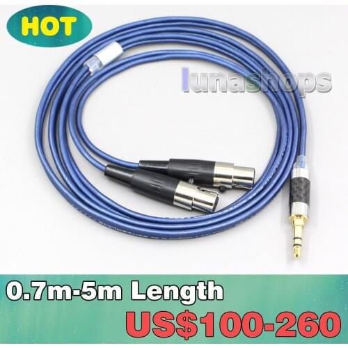 Blue 99% Pure Silver XLR 3.5mm 2.5mm 4.4mm Earphone Cable For Meze Empyrean Monolith M1570 Kennerton Thekk Headphone LN006447