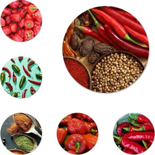 Red pepper vegetables seasoning Badge Brooch Pin Accessories For Clothes Backpack Decoration gift 58mm