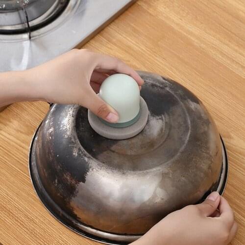 Justdolife Palm Brush Round Mini Handheld Dish Scrubber Kitchen Cleaning Scrubber For Pot Household Cleaning Tools