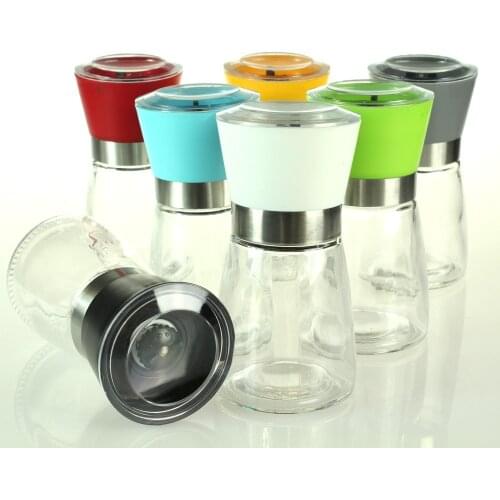 Fashion New Hand Driven Pepper Grinder salt Mill Salt Muller Ceramic Burr Glass Body Manual salt grinder spicy mill