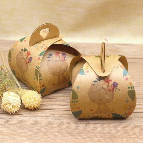 Cute gift for you paper box 50pcs 5.5x5.5x6.5cm Chocolate Gift Packing Box Supplies Thank you with love wedding Candy Boxes