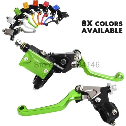 Motorcycle 7/8"Hydraulic Brake & Cable Clutch Lever Set Assembly For Kawasaki KX 65 85 125 250 KLX 125 250 450