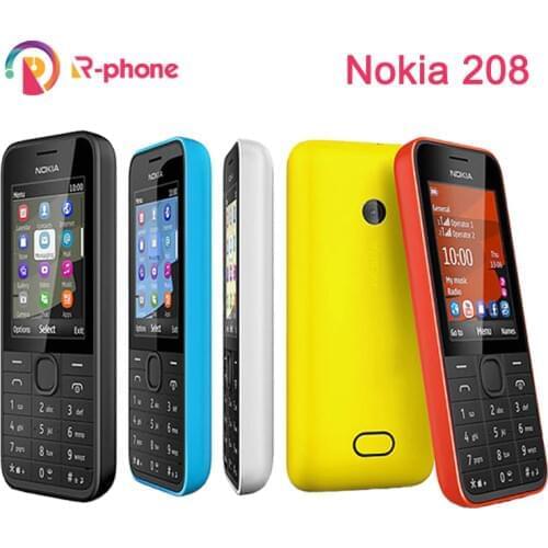 Original NOKIA 208 Single Sim Version Phone GSM Good Quality Unlocked Refurbished Mobile Phone