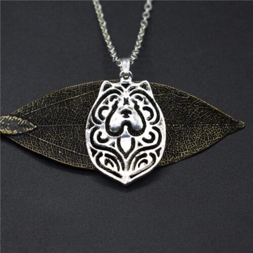 Elfin Wholesale Trendy Chow Chow Necklaces Gold Color Silver Color Dog Jewellery Chow Pendant Necklaces Women Men Jewellery