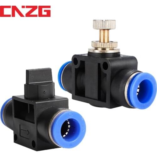 Pneumatic Push In Fittings Fitting Throttle Valve SA HVFF Air Flow Speed Control Tube Water Hose Connector 4mm 6mm 8mm 10mm