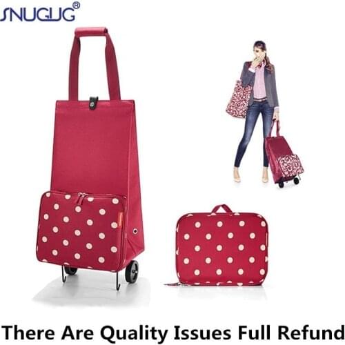 Portable Shopping Bag Womens Big Buy Vegetables Trolley Bags On Wheels The Market Folding Pull Cart Shopping Bags For Organizer