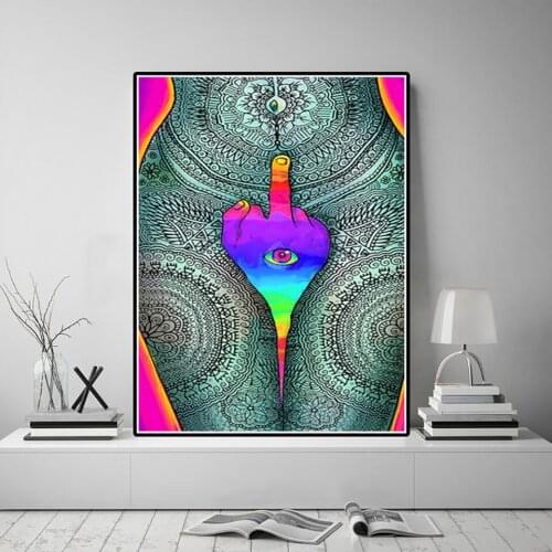 Poster Psychedelic Visual Abstract Canvas Nordic Modern Wall Art Bar Home Decoration Picture HD Print