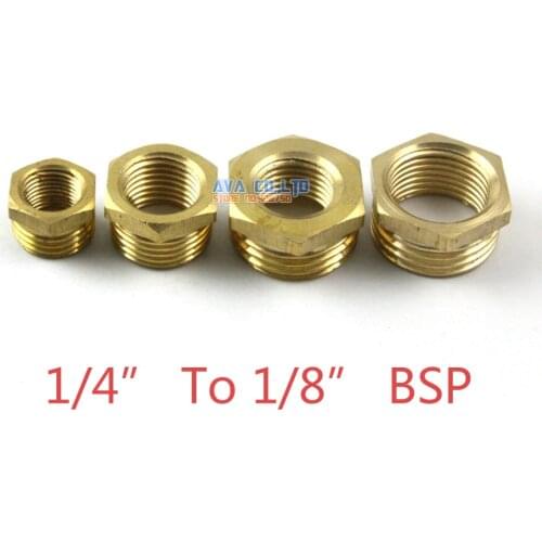 30 Pieces Brass 1/4" Male To 1/8" Female BSP Reducing Bush Reducer Fitting Gas Air Water Fuel Hose Connector