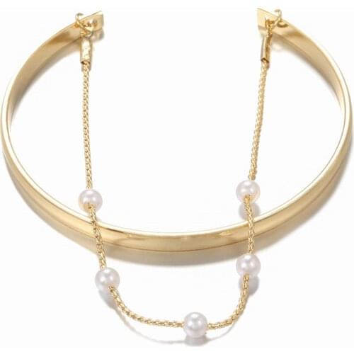 Luxury Gold Color Metal Bracelets Bangles Female Lovely Pear Bead Brand Charm Link Chain Cuff Bracelet For Women Famous Jewelry