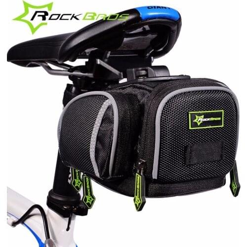 Rockbros Bicycle Saddle Bag With Rain Cover Rainproof Road Mountain Bike Rear Seat Bag Cycling Rear Pannier Bike Accessories