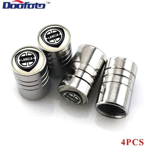 Car Styling Stickers Auto Emblems Metal valve Caps Cover Case For Lancia Kappa Delta 3 thesis phedra Logo Badge Accessories