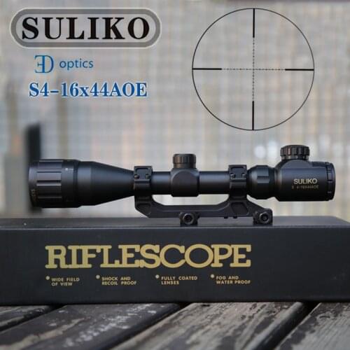 SULIKO S4-16x44 OPTICS Tactical Sight Green Red Illuminated Rifle Scope Sniper Airsoft Air Guns Riflescope For Hunting