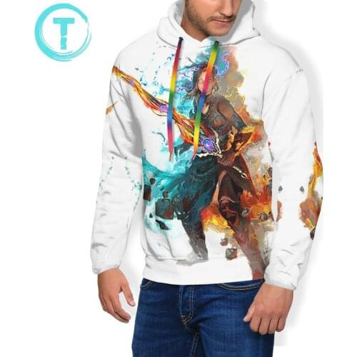 Guild Wars 2 Hoodie Guild Wars 2 Weaver Hoodies Long Length Polyester Pullover Hoodie Streetwear Grey Hoodies