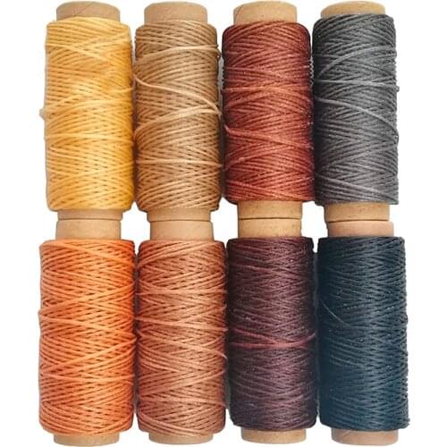 LMDZ 8 Colors Leather Sewing Waxed Thread Cord For Diy Handicraft Tool Hand Stitching Thread Flat Waxed Sewing Line