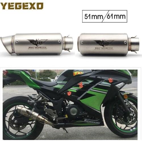 Motorcycle Exhaust Escape 51MM 61MM Stainless Steel For yamaha mt 125 fazer 600 r1 2008 mt 15 pw 50 mt09 xj6 fz1 mt03 fz 16