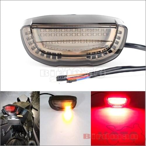 Motorcycle 12V Taillight Turn Signal Indicator Rear Brake Light License Plate Integrated Tail Lamp For Custom Chopper Cafe Racer