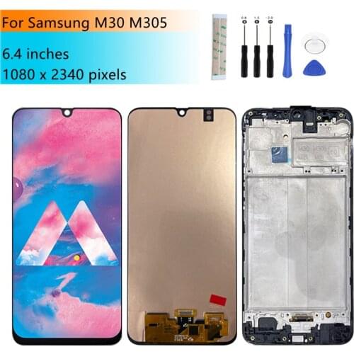 For Samsung Galaxy M30 2019 M305 LCD Display Touch Screen Digitizer Assembly Replacement 100% Tested M30 lcd 6.4"