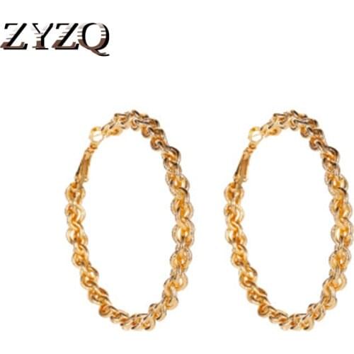 ZYZQ Hyperbole Hoop Earrings For Women Fashion Classic Personality Party Accessories Special Valentines Day Gift For Girlfriend
