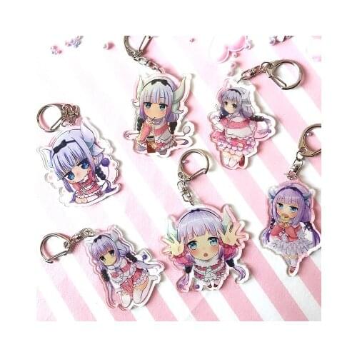 1pc Anime Kobayashi-san Chi no Maid Dragon KannaKamui Keychain Keyrings