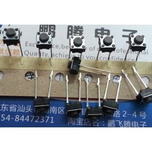 10PCS/lot South Korea tact switch, in-line 2-pin 6*6*5 button micro switch square gray