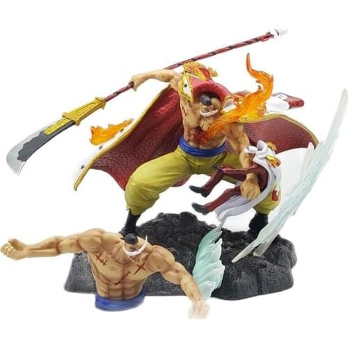 22cm One Piece Anime Figure White Beard Edward Newgate PVC Action Figures Dad White Beard vs Sakazuki Figurine Toy For Boys Gift