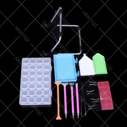 Diamond Mosaic Embroidery Tweezers/pen/glue/plastic Tray Set DIY Diamond Painting Cross Stitch Accessories Tool Stand and Clips
