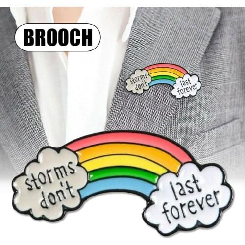 New Rainbow Thank You Doctor Nurse Pin Badge Brooch Storms Dont Last Forever Letter Printed SCI88