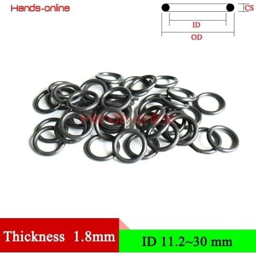 NBR Thickness 1.8mm/0.071in ID 11.2-30mm/0.441-1.181in Rubber Ring Gaskets O-ring Kit O Rings Nitrile Rubber Gasket Ring Seal
