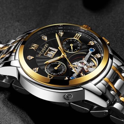 Relojes LIGE Top Brand New Men Automatic Mechanical Watch Is The Tourbillon Dial Black Fashion Sports Watches Relogio Masculino