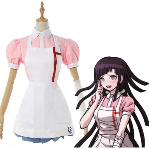 Danganronpa 2 Goodbye Despair Mikan Tsumiki Cosplay Costumes Girls Blouse Skirt Set School Girl Uniform Lolita Maid Apron Dress