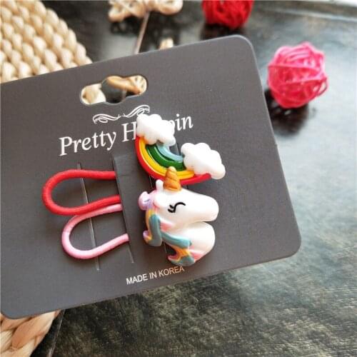 2PCS New Rainbow Rabbit Carrot Princess Headwear Kids Cartoon Elastic Hair Bands Children Ropes Girls Accessories Baby Headdress