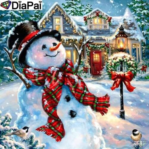 DIAPAI Art 5D Diy Diamond Painting "Cartoon snowman" Diamond Pictures Cross Stitch 3D Rhinestone Embroidery Decor A26740