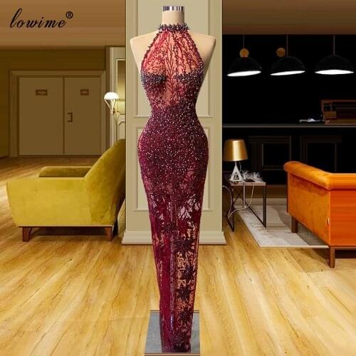 Long Mermaid Beads Prom Dresses Sleeveless Sexy Cocktail Dresses Summer Beach Evening Gowns Dubai Party Dresses Abiti Da Sera
