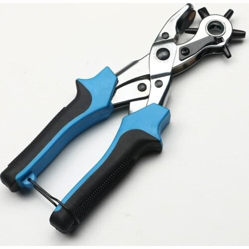 Leather Hole Punch Heavy Duty Revolving Belt Hole Puncher Pliers 2mm, 2.5mm, 3mm, 3.5mm, 4mm, 4.5mm Punch Sizes