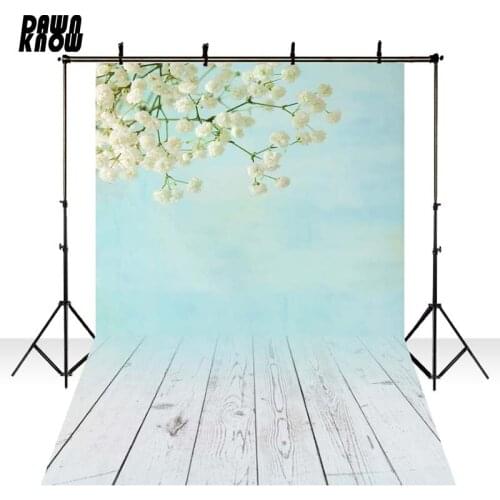 DAWNKNOW White Flower Photography Background Backdrop Photo Shoot Wood Floor Children Wedding Celebrations Photo Studio GY294