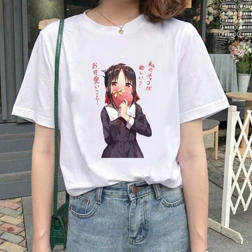 Women Harajuku T-shirt Japan Anime Kaguya Sama Love Is War Shirt Cute Cartoon Printed Tops Girls Aesthetic Causal Streetwear