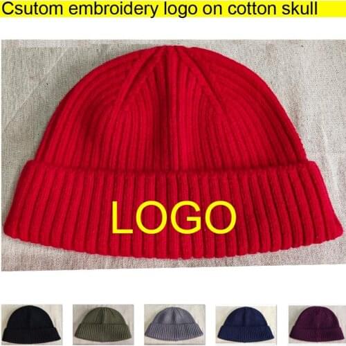 Cotton knitted Cap Soft Men cap True Beanies Skull Adult Custom Letters Beanie High quality Winter hats Embroidery logo Skullies