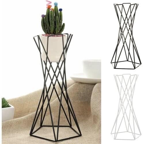 Rustic Irregular Flower Plant Pot Holder Geometric Metal Rack Plants Holder Rack Pergola Garden Display Decoration Home Decor