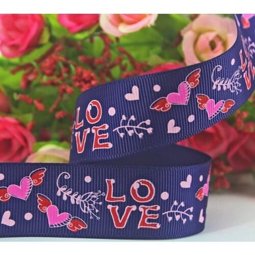 Gift Box Wrapping Decorative Ribbon Valentines Day Hanging Ornament Love Heart Printed Reusable Streamers for Wedding Party
