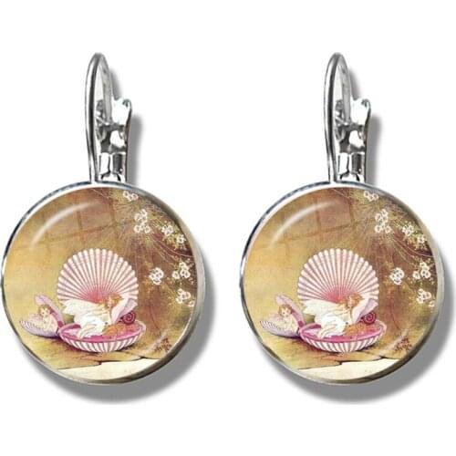 Cute Arrival Frog French Hook Earrings 16mm Glass Cabochon Ear Jewelry Vintage Fairy Frog Earring Gift For Women Girl