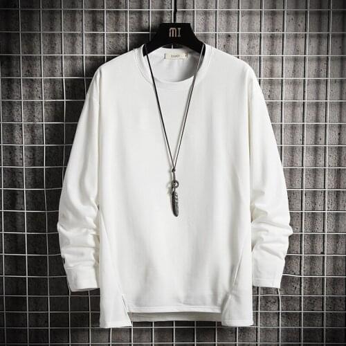 Autumn Spring 2021 Hoodies Sweatshirt Mens Black White Hip Hop Punk Pullover Streetwear Casual Fashion Clothes Plus OVERSize 5XL