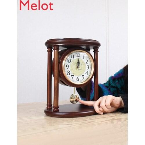 Desk Clock Seat Clock Retro Retro Chinese Style Desk Clock Clock Home Living Room Desktop Desktop Pendulum Clock Display
