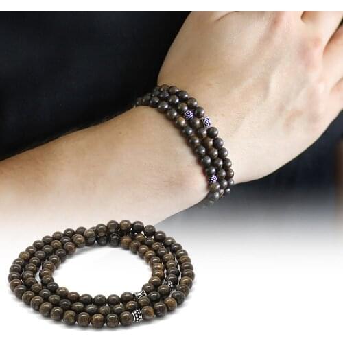 Tesbihane Both Bracelet-Both Necklace-Both Rosary 99lu Bronzite Natural Stone Jewelry