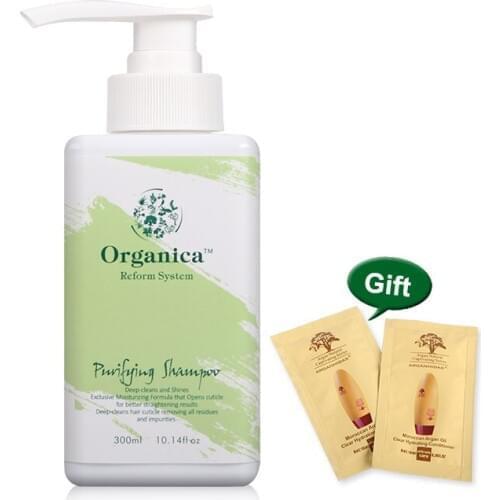 300ML Organica Purifying Shampoo Deep-cleans Hair Cuticle Removing all Residues and Impurities For Better Keratin Straightening