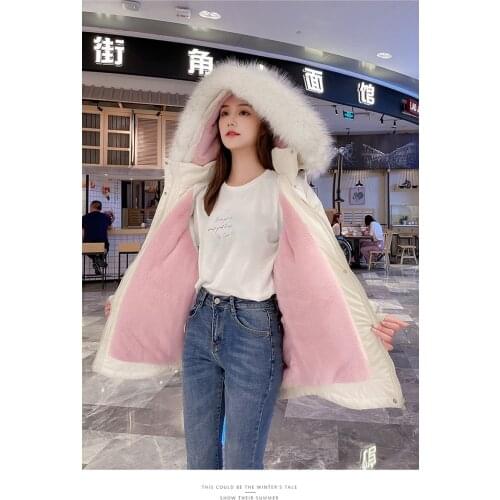 Casual Parkas Letter Print Winter Jackets Women 2021Zipper Down Jacket Pockets Fashion Long Sleeve Warm Clothes Y334