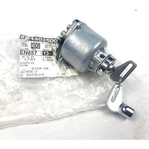Ignition Starter Switch with Two Keys 8-94402500-0 8944025000 For 4JG2 4JB1 4JJ1 4HK1 6BG1 6HK1 6UZ1