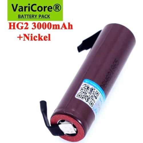 2021 VariCore HG2 18650 3000mAh Rechargeable battery 18650HG2 3.6V discharge 20A, dedicated batteries + DIY Nickel