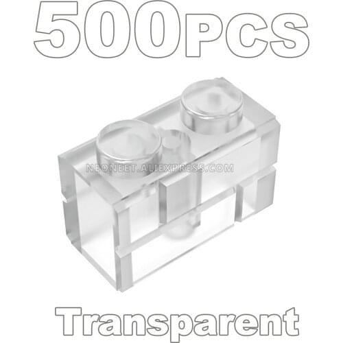 Transparent 1x2 Bricks Wall Building Blocks Brick For Minifigues Mega 98283 6000066 MOC My City Street Houses Castle 300 500PCS